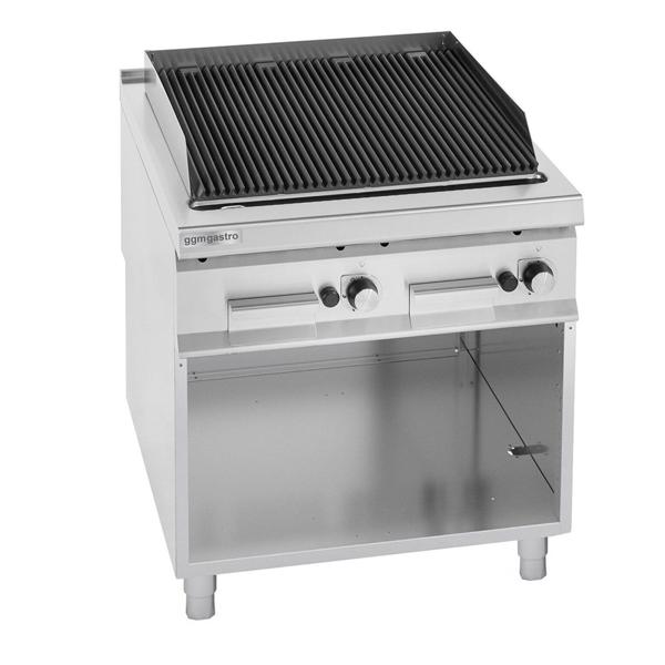 Lávaköves gázgrill - 18 kW - Öntöttvas grillrács - Szabadon álló kivitel