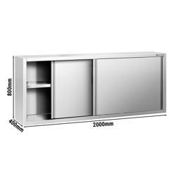 Armoire murale en acier inoxydable PREMIUM - 2000x400mm - avec portes coulissantes - 800mm de haut