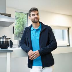 KARLOWSKY | Heren Werkkleding Fleece Jas Warm-Up - Marineblauw - maat: XL