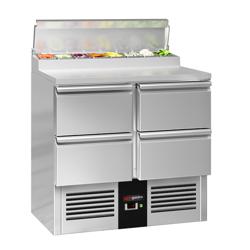 Saladette / mesa de preparação PREMIUM - 0,9 x 0,7 m - com 4 gavetas 1/2