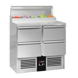 Zubereitungstisch Mini PREMIUM - 900mm - 4 Schubladen - für 5x GN 1/6