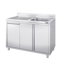 Pesuallasyksikkö - 1200x700mm -Jäteastia ja 1 allas oikealla
