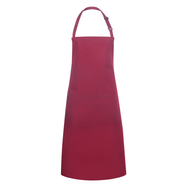 Karlowsky - Delantal con pechera con bolsillo Basic - Burdeos