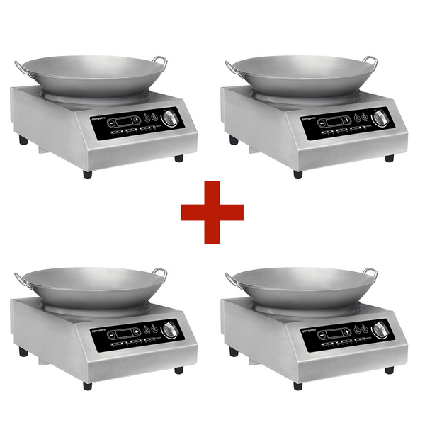 (4 Adet) Wok İndüksiyonlu Ocak - 3,5 kW - Wok dahil