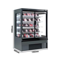 Armoire réfrigérée murale - 1330mm - 455L - 2 portes battantes vitrées & 4 étagères - Anthracite