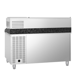 Rashladni pult za pripremu pizze PREMIUM - 1500x800 mm - sa 2 vrata - uklj. Rashladna nadograđena vitrina - 6x GN 1/3