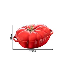 STAUB | CERAMIQUE - Cocotte - În formă de tomată - Ø 160mm - Ceramică - Roșu cireș