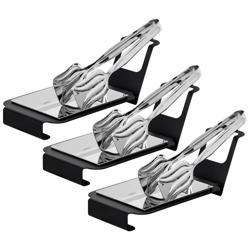 (3 pcs) Support porte cuillères - Angulaire - Acier inoxydable - 60x120x80mm - Noir
