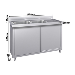 Evier ECO - 1400x700mm - avec 2 bacs à gauche
