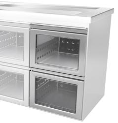 Drawer kit - Glass front, Stainless steel - 540x610x860mm - for BRF & BLF series - 1/2 & 1/2 split