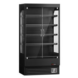 Witryna chłodnicza naścienna z drzwiami skrzydłowymi - 1002 mm - 440 litrów - z oświetleniem LED, 2 szklanymi drzwiami na zawiasach & 4 półkami	