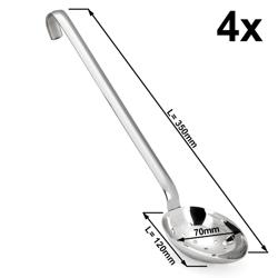 (4 st) Serveringssked - Längd: 350 mm - perforerad - rostfritt stål
