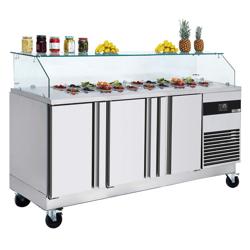 Saladeta PREMIUM - 1865 mm - 3 dveře - se skleněným nástavcem pro 8x GN 1/6