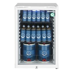 GASTRO-COOL | Frigorífico de bar - 540mm - 130 litros - com 1 porta de vidro - Branco
