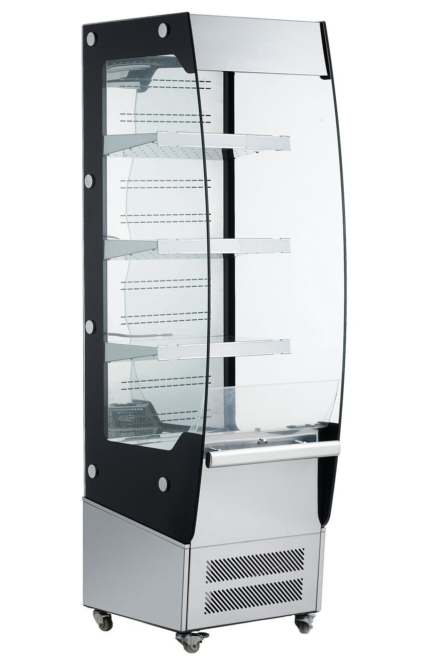 Vitrine murale réfrigérée - Libre-service - 494mm - 220L - avec 3 étagères - arrière fermé - avec rideau de nuit