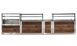 Koeltoonbank Service Line - 1000x880mm - kleur bruin - met 2 legroosters - opstand - granieten werkblad