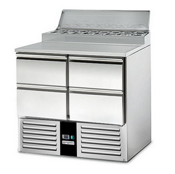  میز آماده سازی کوچک پریمیوم - 900 میلیمتر - 5xGN1/6 چهار کشو - برای