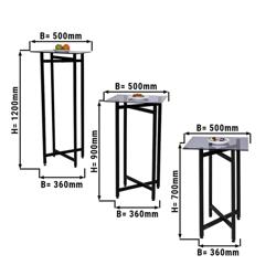 (3 piese) Set de mese laterale/cafea - înălțime pliabilă - 70, 90 și 120 cm
