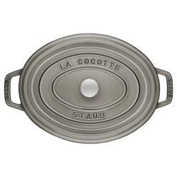 STAUB | Cocotte Oval Enamelled Cast Iron Casserole Dish – 310 mm Oval – Graphite Grey
