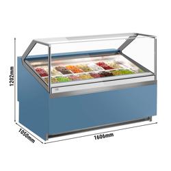 Vetrina Gelato IVY - 1562mm - Convezione - per 16x contenitori per gelato da 5 litri - Blu