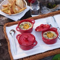 STAUB | CERAMIQUE - طنجرة كوكوت صغيرة - بقطر 100 مم - دائرية - سيراميك - أحمر كرزي