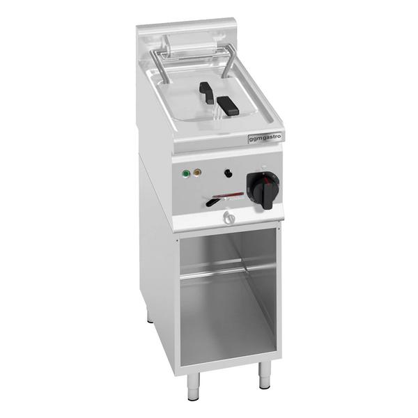Elektrische friteuse - 10 liter - 9 kW - mechanische bediening - met aftapkraan - incl. onderstel