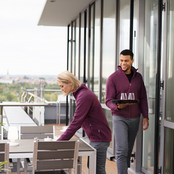 KARLOWSKY | Arbetskläder för kvinnor Fleecejacka Warm-Up - Aubergine - Storlek: XL