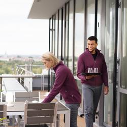 KARLOWSKY | Dames Werkkleding Fleece Jas Warm-Up - Aubergine - maat: L
