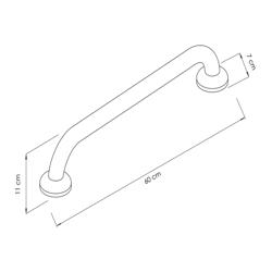 Barre d’appui droite - Acier inoxydable - Longueur: 600mm