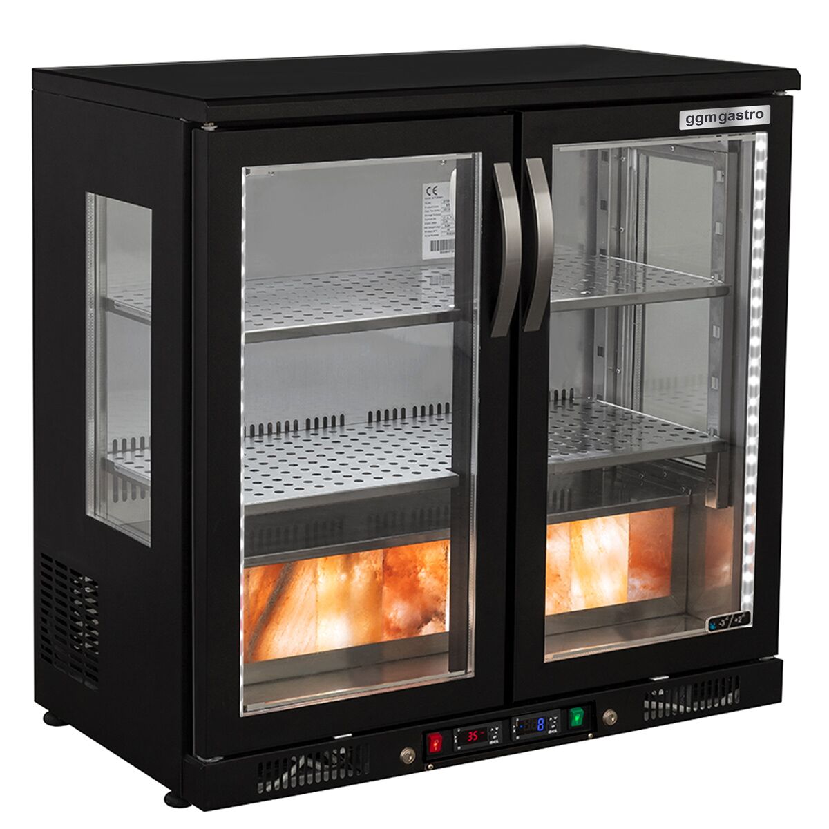 Armoire de maturation de viande Dry Aging - 920 mm - avec 2 portes en verre - Noir