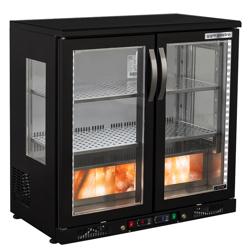 Professionele vleesrijpingskast - 920x550mm - met 2 glazen deuren - Zwart - 270 liter