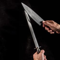 F. DICK | DarkNitro Sharpening Steel – 300 mm - Oval - Oak Wood Handle