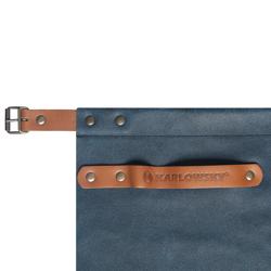 KARLOWSKY | Schort met Leren Voorbinder - Inktblauw