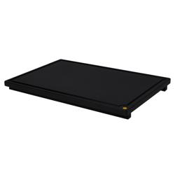 Snijplank met sapgeul - 530x325mm - Dikte: 20mm - HACCP-conform - Polyethyleen - Zwart - Vaatwasmachinebestendig