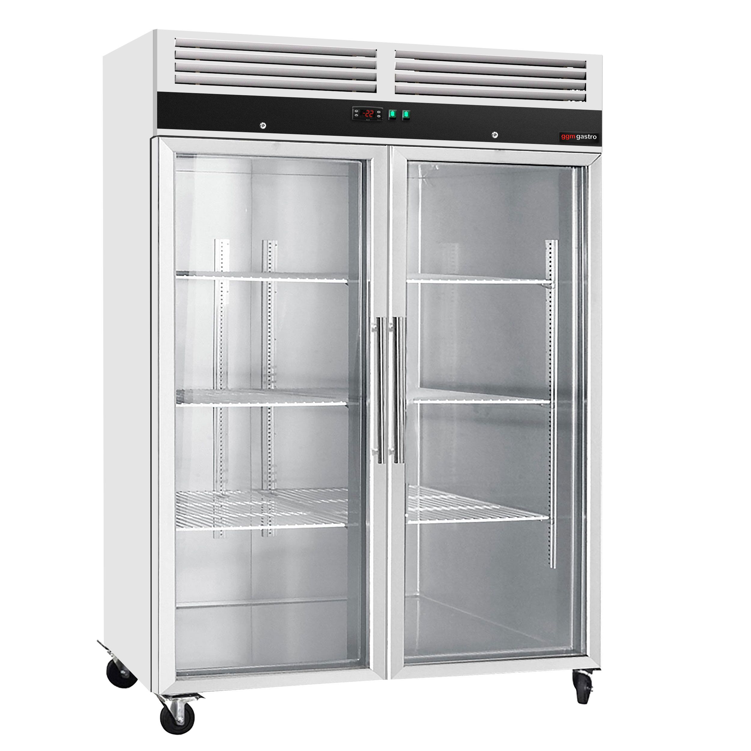 Armoire réfrigérée négative en acier inoxydable inox ECO – 1200 litres – avec 2 portes vitrées