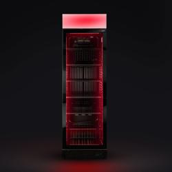 Lednice na nápoje - 595 mm - 345 l - digitální teploměr - s 1 skleněné dveře & RGB LED osvětlením - černá