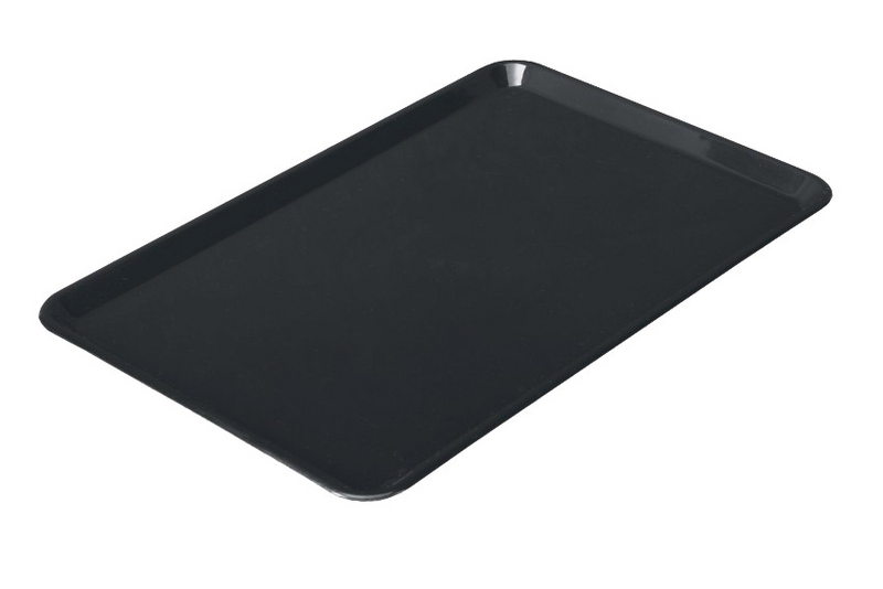 Prostokątna taca prezentacyjna - 420x280x15mm - Czarna	