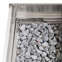 Commercial Gas Lava Rock Chargrill PREMIUM - Freestanding Open Stand - 900mm Deep - 18 kW - Cast‑Iron Grate - Piezo Ignition