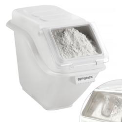 Container pentru ingrediente uscate - cu capac transparent - 290x593 mm - 20 L - polipropilenă - alb - stivuibilă