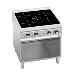 Indukční sporák - PAOLO 900 - 4 varná pole - samostatně stojící jednotka - 20,0 kW - 800x900x920 mm - otevřená spodní konstrukce