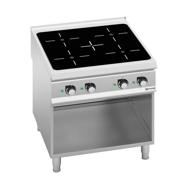 Indukční sporák - PAOLO 900 - 4 varná pole - samostatně stojící jednotka - 20,0 kW - 800x900x920 mm - otevřená spodní konstrukce