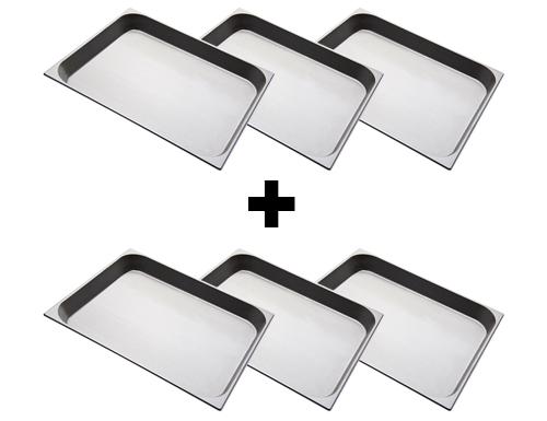 Recipiente GN de ​​aço inoxidável 2/1 - profundidade: 65 mm