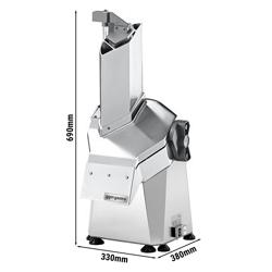 Râpe à fromage mozzarella - pour 250-300kg/h - incl. 2 disques à râpe 4mm et 7mm, 1 disque à trancher avec 4 lames