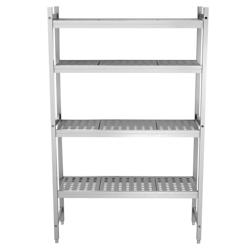 Scaffale in alluminio anodizzato - 1070x1800mm - Profondità: 360mm - con 4 ripiani (REGOLABILI) - Portata: 120kg per ripiano