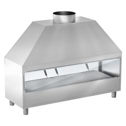 Faszenes grillsütő - 2 000 mm - edzett üveg