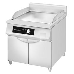 Induzione Fry Top - 10,0 kW - Liscio - incl. base armadiata con 2 porte
