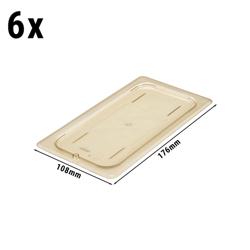 (6 adet) CAMBRO | H-PAN™ Isıya dayanıklı GN düz kapaklar 1/3 - kehribar