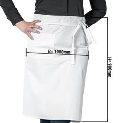 (5 bucăți) Șorț bistro - alb - lungime: 90 cm