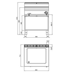 Bagnomaria elettrico professionale - 2,4 kW - 2x GN 1/1 - su mobile - con rubinetto di scarico