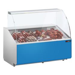 Comptoir vitrine réfrigérée - 1256x979mm - +2/+6°C - 262L - Façade bleue RAL5015